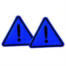 2 Triangle Safety Stickers; Diamond And Exclamation Mark Design - Colorful, For Motorcycles, Cars, Bicycles - High Adhesion Sticker; Helmet Sticker, Vehicle Visibility, Sign Style, Visibility Stickers, Road Signage Decals, Geometric Pattern, Glossy Finish, Durable Adhesive, Warning Markers, Bicycle Enthusiasts, Safetyconscious Users - 2 pcs - View 6