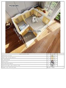Pet Fence, Dog Barrier With Litter Box, Indoor Use For Small/Medium Dogs, Freestanding Combination Dog Crate - Multicolor - View 13