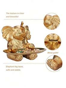 1 件树脂大象托盘装饰：可爱的动物雕像，可用作入口钥匙扣、客厅装饰托盘，用于存放珠宝和钥匙，是整理和送礼的完美家居装饰品