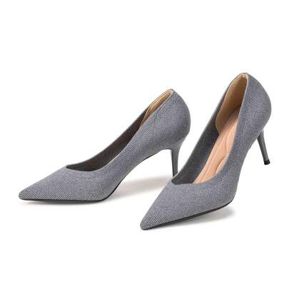 Frank Mully Damen Pumps mittlerer niedriger Absatz Fliegengewebter, bequemer Stoff HHG001