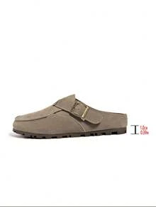New Autumn Fashion Loafer Mule Slippers - Khaki - View 5