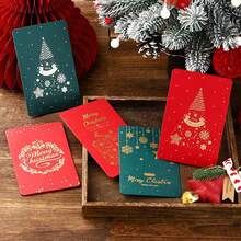 24/12pcs Christmas Greeting Cards With Gold Foil Accents, Holiday Designs, Suitable For Seasonal Greetings, Christmas Gifts, Assorted Styles, Random Delivery, Merry Christmas - Multicolor - View 7