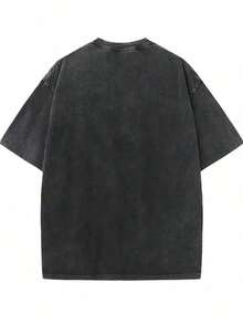 Retro Album "Alice In Chains" Band Members' Men's Washed T-Shirt, A Gift Suitable For Both Men And Women, A Music Tour T-Shirt, Patterned T-Shirt. - 黑色 - 查看 2