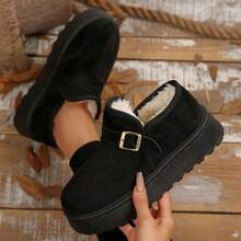 Fall/Winter New Fashionable Cute Buckle Snow Boots For Women,Fur Boots - Black - View 5