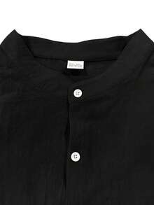 1 pieza Camisa de botones de lino transpirable para hombres, diseño de mangas convertibles, tallas desde XS hasta XXXL, adecuada para uso diario, viajes a la playa, cafeterías al aire libre, excursiones de fin de semana y días laborales casuales