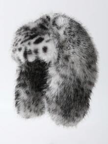 1 pieza Gorro de trampero de mujer con estampado de leopardo de piel sintética, gorro cálido y grueso con protección para las orejas, a prueba de viento, de felpa para otoño/invierno, ciclismo al aire libre, esquí, accesorio de moda diario