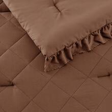 Elegant Phoebe 2/3 Pieces Mini Diamond Patterning Bedding Comforter Set,All Season Family Home Textile Fits Modern Bedroom Décor,2 Pieces For Twin-Twin XL Size And 3 Pieces For Full-Queen-King-Cal King Size, Mother's Day Thanks Giving Gifts - Brown - View 7