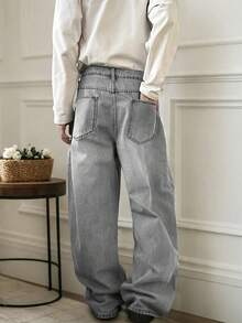 Hommes, style vintage Y2K délavé ample, ample, ample, ample, empilé