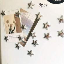 5pcs/8pcs/10pcs/15pcs Cute Cartoon Star Fridge Magnets - Vibrant Floral And Nature Designs, Plastic Round Stickers For Kitchen, Office And Home Decor, Ideal Holiday Gifts, Office Decoration | Playful Star Designs | Colorful Magnets, Magnetic Decorations - Multicolor - View 14