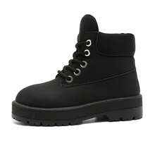 Pantofi noi pentru bărbați, stil american de nișă, cizme de zăpadă cu șireturi, impermeabile, la modă, talpă groasă, foarte înalți, ușori și de înaltă calitate, pantofi de pâine, mărime mică, antiderapanți și rezistenți la uzură - Negru - Vizualizare 7