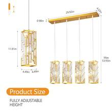 YQYYFC Gold Pendant Lighting Modern Pendant Light, Mini Crystal Chandeliers,Adjustable Pendant Light Fixture For Kitchen Island Dinning Room Bedroom (3 Pack) - 金色 - 查看 14