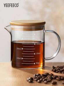 yeefeeco 1 件高硼硅玻璃咖啡杯量杯玻璃带手柄刻度杯咖啡牛奶果汁量杯透明玻璃 - 咖啡量杯 - 查看 4