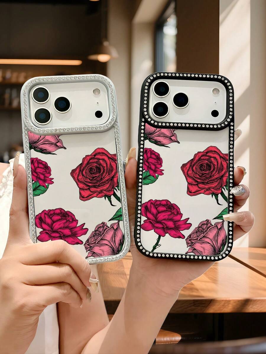 Vintage-Handyhülle mit rotem Rosenblumen-Gravurmuster, romantischer, eleganter Stil, Blumendruck, Premium-Schutzhülle für den täglichen Gebrauch, kompatibel mit iPhone 17promax/17pro/17/17Air/16promax/16pro/16plus/16/15promax/15pro/15plus/15/14promax/14pro/14plus/14/13promax/13pro/13/12promax/12pro/12/11promax/11