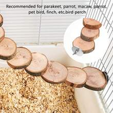 DXQCHDUO Parrot Ladder Toy,Wood Bird Ladder Perch Toy,Bird Platform Birdcage Ladder Climbing Toy 8 Step,Hamster Ladder Small Animals Cage Accessories