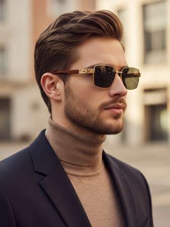 Square Frame Glasses, Minimalist Fashion Decorative Glasses, Polycarbonate Lenses, Zinc Alloy Frame - Fashionable Glasses Suitable For Daily Commute And Vacation