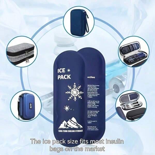 可重复使用的尼龙冷却冰袋，凝胶冰袋，超薄持久凝胶冰袋，旅行装，适合户外露营、旅行和健身训练