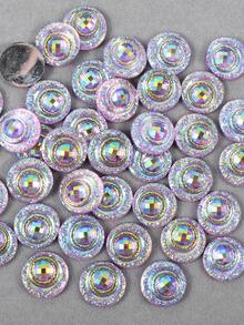 50 piezas/paquete, Rhinestones de resina redondos de 14 mm, Rhinestones de resina coloreados y con efecto AB, Rhinestones de resina de fondo plano para decoración DIY en ropa, bolsos, zapatos y manualidades