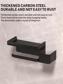 1pc Toilet Paper Holder With Phone Shelf - Heavy-Duty Rustproof Bathroom Dispenser, Space-Saving Tissue Roll Holder & Phone Tray, Toilet Paper Holder Wall Mount, Toilet Paper Holder Stand For Bathroom, Toilet Paper Holder For Wall, Toilet Paper Hanger For Bathroom, Toilet Paper Wall Holder, Toilet Paper Holder For Bathroom, Wall Toilet Paper Holder, Toilet Paper Stand For Bathroom, Toilet Roll Holder Wall Mount, Toilet Paper Holder