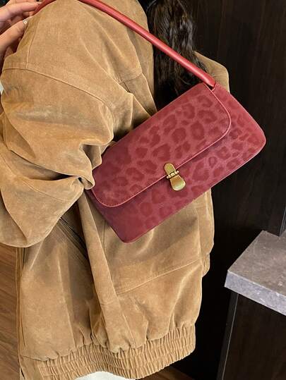 2025 New Arrival Leopard Print Underarm Bag For Women, Lightweight Luxury Niche Design Shoulder Bag With High-End Vibe, Autumn/Winter