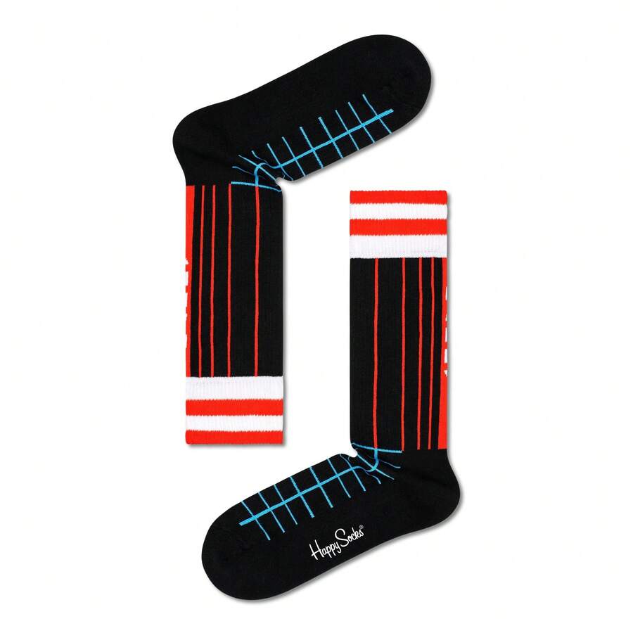 Happy Socks Calcetines Grid Stripe Crew Sock Talla 36-40 - Multicolor - Ver 1