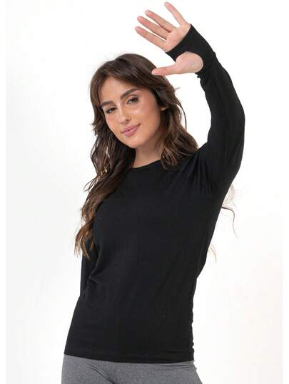 Bravaa Store Camisa Blusa Segunda Pele Feminina Manga Longa Dedeira 174
