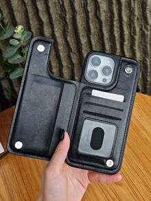 GALLAPLE Wallet - Style Mobile Phone Case Luxury Rose Flower Pattern Phone Case With Butterfly Design Protective Cover, Slim Fit Shockproof Bumper Fashion Cute Floral Art Print Protective Case For Women, Phone Case Comes With A Magnetic Slot Holder, Making It More Convenient To Store ID Cards For IPhone 17Promax 17Air 17Pro 17 16Promax 16 15 14 13 12 Plus Pro S25Ultra 25 24 23 22 Plus Case - 黑色 - 查看 6