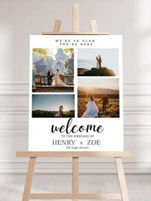 Wedding Welcome Sign Template, Modern Photo Welcome Sign Template, Printable Wedding Reception Poster - Multicolor - View 5