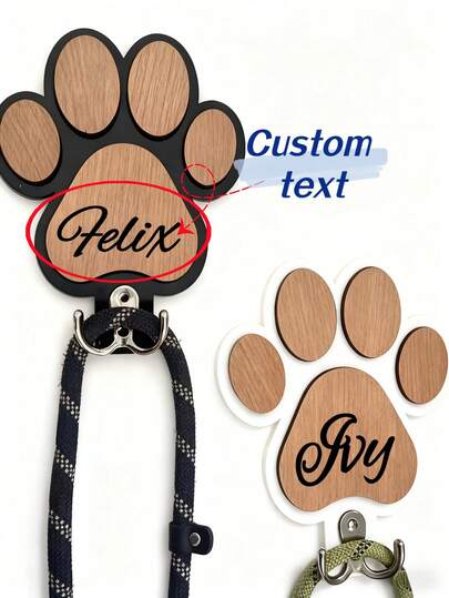 [Personalização] Gancho de madeira personalizado para guia de cachorro com estampa de pata, gancho de parede em formato de garra, gancho de parede esculpido personalizado - adequado para coleiras e jaquetas, design de madeira durável, decoração perfeita para entusiastas de animais de estimação como um presente comemorativo, cabide de parede personalizado para guia de cachorro de madeira, cabide personalizado para guia de cachorro