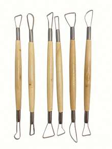 6pcs Ceramic Clay Sculpting Double-Headed Carving Tools Set, Polymer Clay Modeling Craft Tools