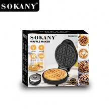 SOKANY08039 Multi-Function Household Electric Waffle Maker, Adjustable Knob And Temperature, Indicator Light, 4 Non-Stick Waffle Plates, Easy To Clean, Compact Size, Space-Saving, Suitable For Making Homemade Waffles, Cakes, Sandwiches, And Children's Cookies