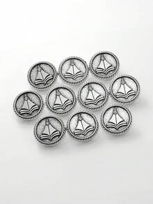 10 قطعة/عبوة أزرار أنيقة بتصميم دائري ذات نقوش فريدة مزينة بالراين ستون للنساء للكنزات والقمصان والفساتين والحقائب وصناديق الهدايا والأكمام والخياطة اليدوية