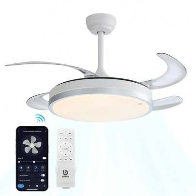 Ventilador Wifi De Teto 4 Pás Coibeu Com Remoto Tuya Led(127-220V)