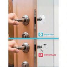 6pcs Clear Silicone Self - Adhesive Door Knob, Strongest Home Wall & Door Handle Stopper, Round Wall Shield Cushion, Quiet Wall Protector For Door Handle, Guard Door Bumper Silencer - 無色 - 查看 3