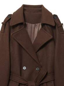 DEEKA Autumn/Winter New Women's Fashion Classic Double-Breasted Windbreaker Coat - Brown - View 6