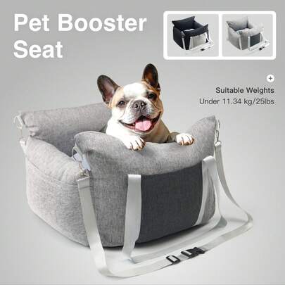 HAZOOWILL HazoWill 2-i-1 hundbilsits, bärbar och avtagbar resebälte för små hundar och katter, mjuk konvertibel säng med andningsbar sommardesign, justerbart koppel och spänne, passar fram- och baksäten