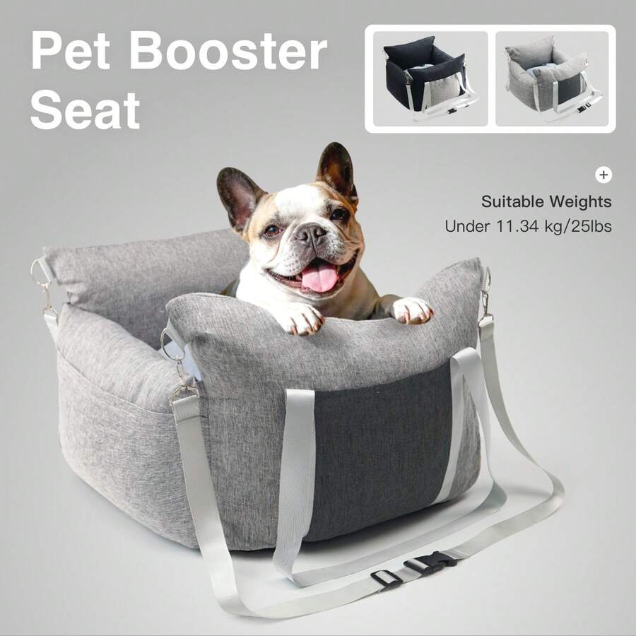 HAZOOWILL HazoWill 二合一宠物车载座椅，便携式可拆卸旅行增高垫，适用于小型犬和猫，柔软可转换床，透气夏季设计，可调节牵引绳和安全带扣，适用于前排和后排座椅