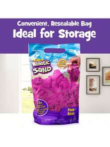 Spin Master Kinetischer Sand, der originale formbare sensorische Spielsand, rosa, 2 Pfund wiederverschließbare Tasche, ab 3 Jahren
