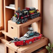 Bộ đồ chơi khối xây dựng hạt nhỏ 6 trong 1 Lele Brother, Xe vận tải quân sự, Pháo, Súng cối, Máy móc xây dựng, Trực thăng, Khối xây dựng lắp ráp sáng tạo, Đồ trang trí trong nhà, Đồ trang trí nhà cửa, Tháo rời thành 6 mảnh, Quà tặng sinh nhật hoàn hảo (Không có hộp quà) - Nhiều màu - Xem 6