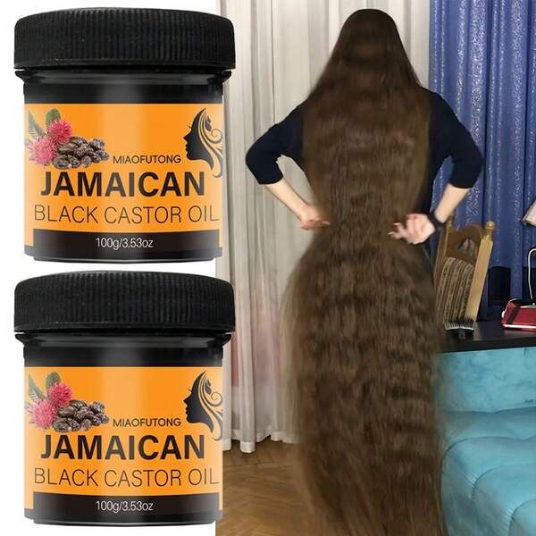 2 piezas de Aceite de Ricino Negro Jamaicano - Prensado en Frío, para Hidratar el Cabello, Fortalecer las Pestañas, Nutrir y Revitalizar las Raíces del Cabello, Haciendo Efectivamente que el Cabelltalla grandeea más Gtalla grandeso, Más Largo, Agregando Brillo y Cuidado del Cuero Cabelludo, Unisex