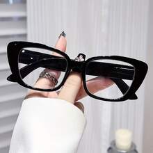 1/3 Pcs Comfortable Spring Hinge Men Women Vintage Cat Eye Reading Glasses Oval Clear Transparent Presbyopic Glasses Magnification +1.0 To +4.0 - 藍色*1 - 查看 6