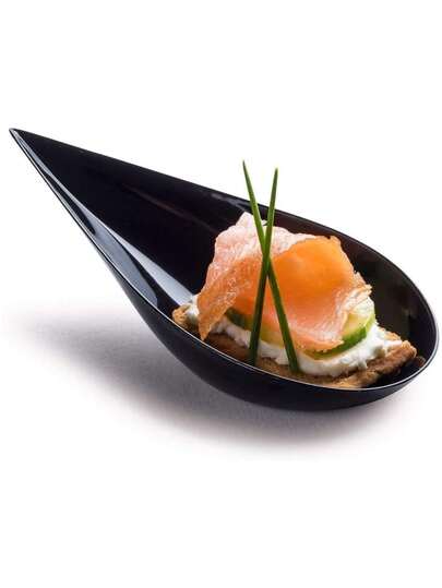 25 pièces/50 pièces Assiettes à amuse-gueule en forme de goutte, plats à sauce réutilisables, plateaux de service pour desserts et amuse-gueules, convenant à diverses occasions - pour les anniversaires, les barbecues, les mariages, les dîners, la Saint-Valentin, Thanksgiving, Pâques.