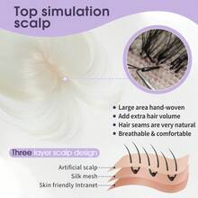 5x9cm Human Hair Topper Hair Piece Top Base Middle Part With Bangs 10 Colors Available For Women Hair Loss Or Bangs HairStyle - S1001 - View 4