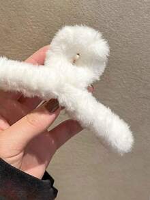 2 chiếc kẹp tóc nhung cỡ lớn, đơn giản và thoải mái, phụ kiện tóc kiểu lười biếng sành điệu, kẹp càng cua dùng cho mùa đông, mùa hè, đi biển, kỳ nghỉ. - 2 chiếc màu đỏ và trắng - Xem 5