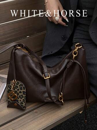 新款复古大容量女士手提包，高品质多功能通勤斜挎单肩包