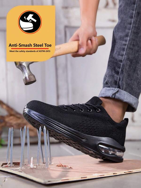 Zapatillas deportivas de hombre de estilo casual con cordones, ojales metálicos y suela acolchada, de unicolor y estilo cargo