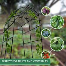 mteryoing Garden Arch Trellis With 7/9 Pipes, 7.5Ft Tall Metal Garden Trellis With Netting For Climbing Plants, Vegetables, Flowers, Outdoor Pergola Arbor Wedding Party Decoration - 7 Horizontal Pipe - View 8