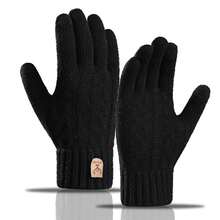 1 Pair Winter Gloves, Touchscreen Fuzzy Knit Gloves, Sensitive Touch Waterproof Windproof Touchscreen Gloves With Zipper, Warm Cycling Gloves, Full Finger Gloves, Outdoor Windproof Ski Riding Cold-Proof Snow Gloves