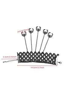 1pc Gothic Style Women's Black Sexy Hollow Lace Bracelet With Adjustable Semi-Open Ring, Tassel, Punk Butterfly Finger Ring Bracelet, Fashion Accessory - Multicolor - View 2