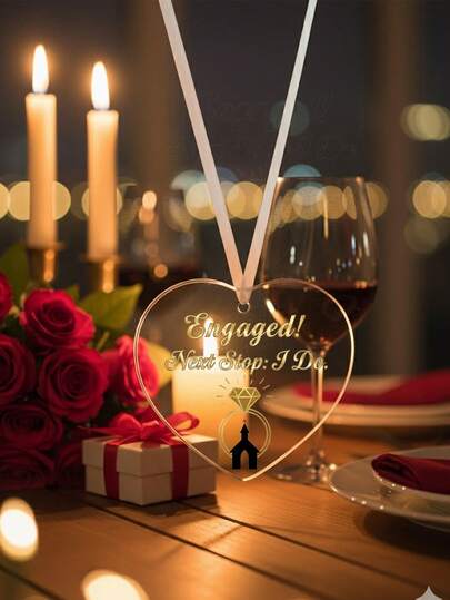 1PC 8CM Romantic Heart Shaped Ornament, UV Printed 'Forever & Always' Infinity Love Slogan Decor, Elegant Valentine's Day Hanging Charm, Unique Anniversary Gift For Couples Wife Husband, Memory Keepsake, Festive Pendant