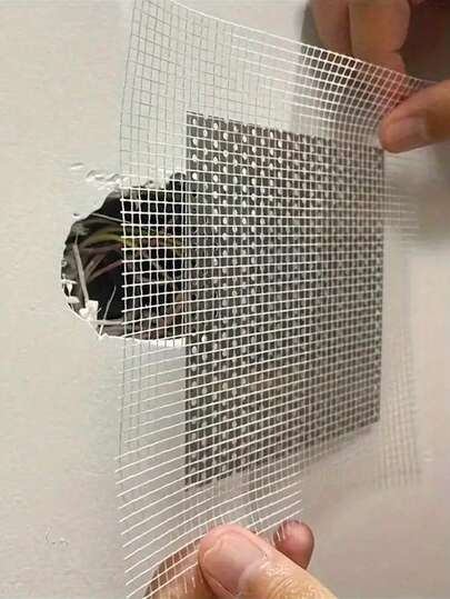 1/7 pezzi Piastra di riparazione in alluminio per pareti, rete in fibra su piastra galvanizzata, toppa per riparazione di buchi nel cartongesso con rete autoadesiva estesa